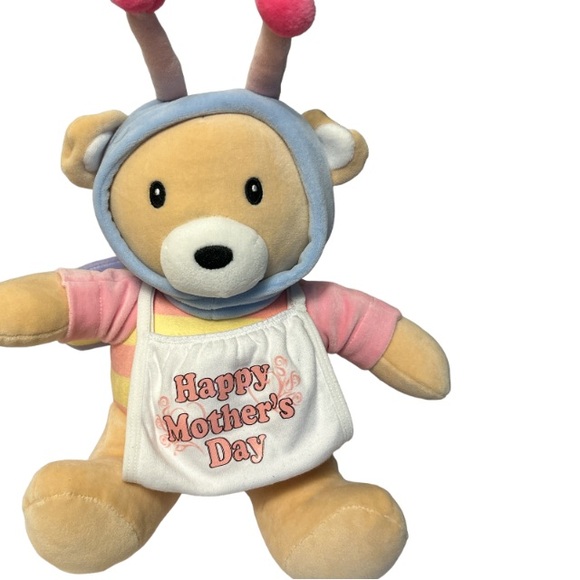 Kaisiyang Plush Bear With Butterfly Wings. 9” White Happy Mother’s Day Bib NWOT - Picture 15 of 16